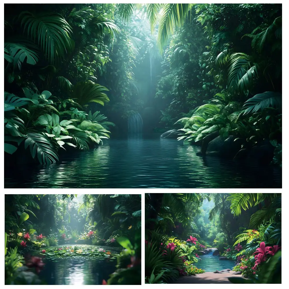 

Tropical Rainforest Photography Backdrop Forest Trees Birthday Party Wedding Portrait Photo Background Photostudio Photobooth