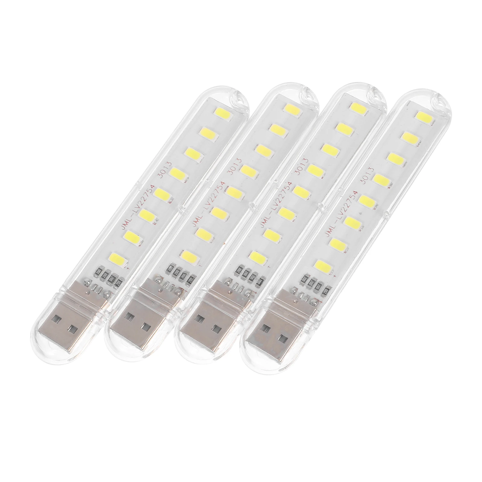 4pcs Usb Night Led Mini Lamp 8-Led Reading Decor Party Light For Computer Notebook Charging Head Portable Small Light