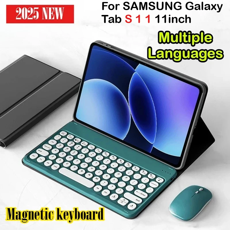 

2025 Новый магнитный чехол для планшета с Bluetooth-клавиатурой для Samsung Galaxy Tab S11 11 дюймов S10 Lite, защитный чехол для смарт-клавиатуры из искусственной кожи