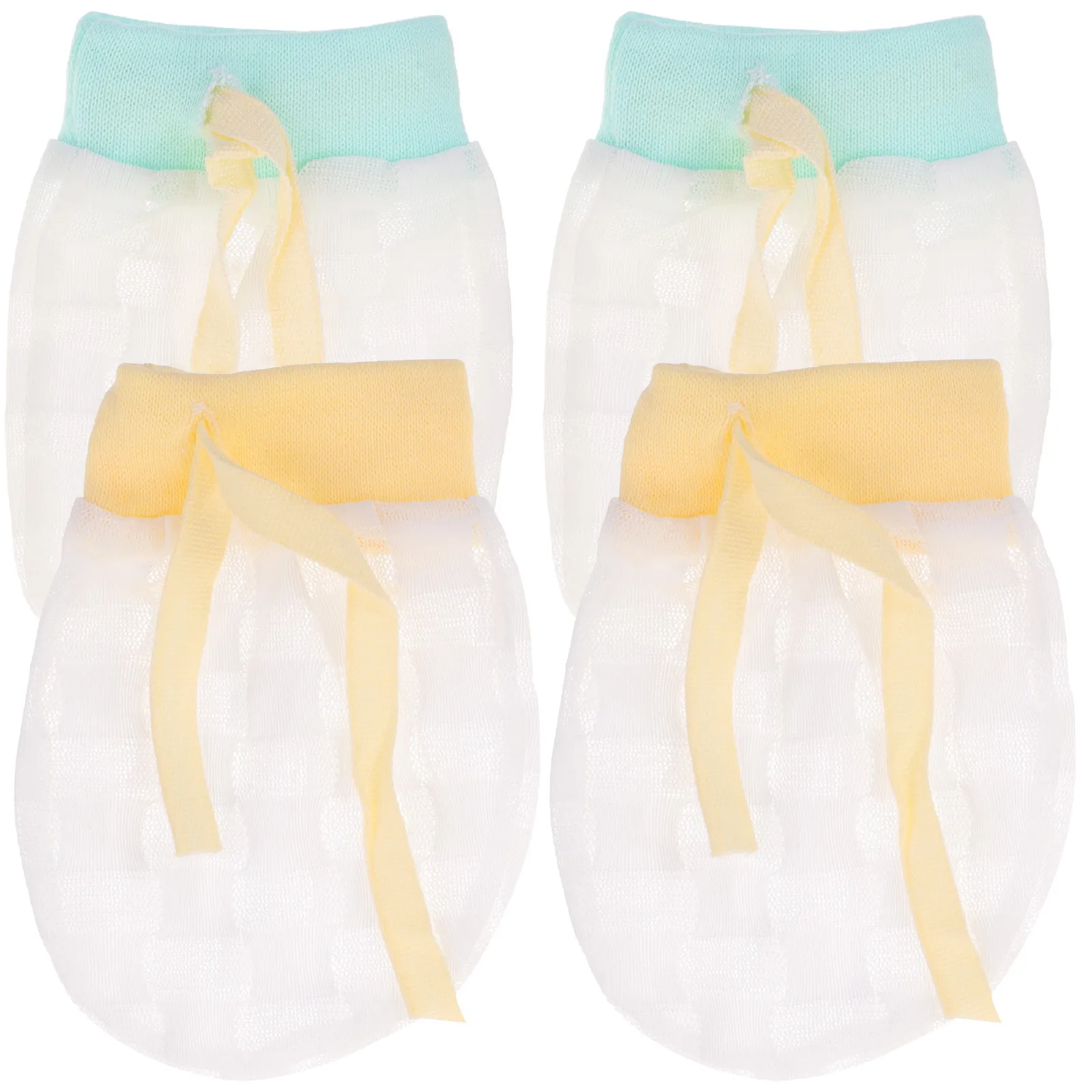 

2 Pairs Ice Silk Gloves for Baby Infant 6-12 Months Breathable Anti-Scratch Toddler Mittens Hand Protection Soft Comfort