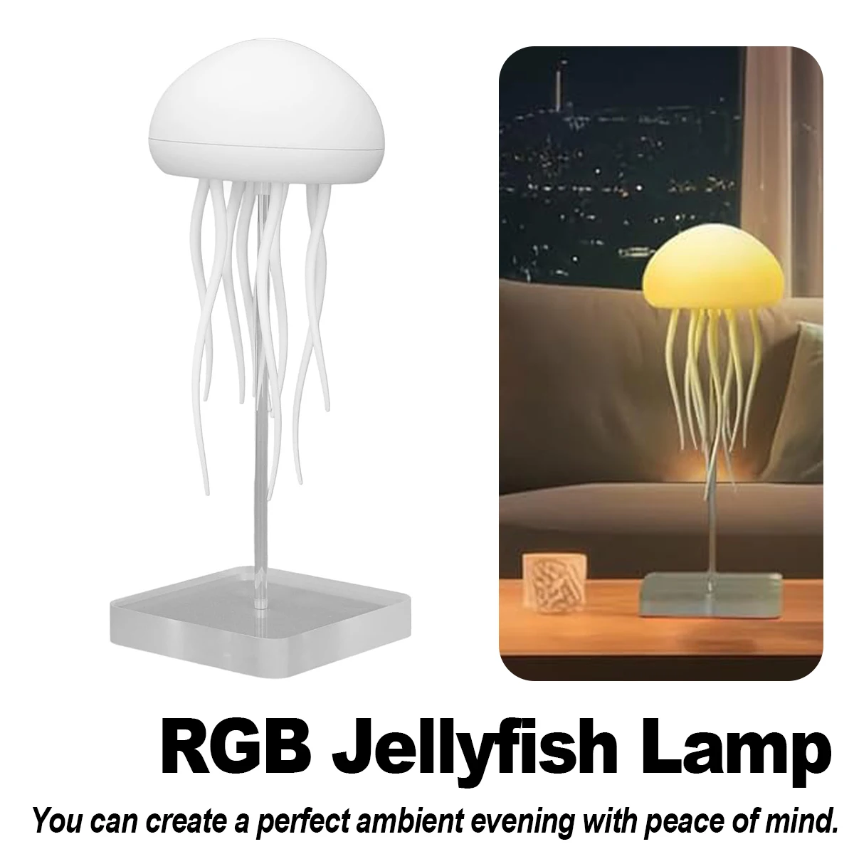 

Rotating Jellyfish Night Light Type-C Rechargeable Lamp Atmosphere Bedroom Decoration Creative Bedside Nightlight