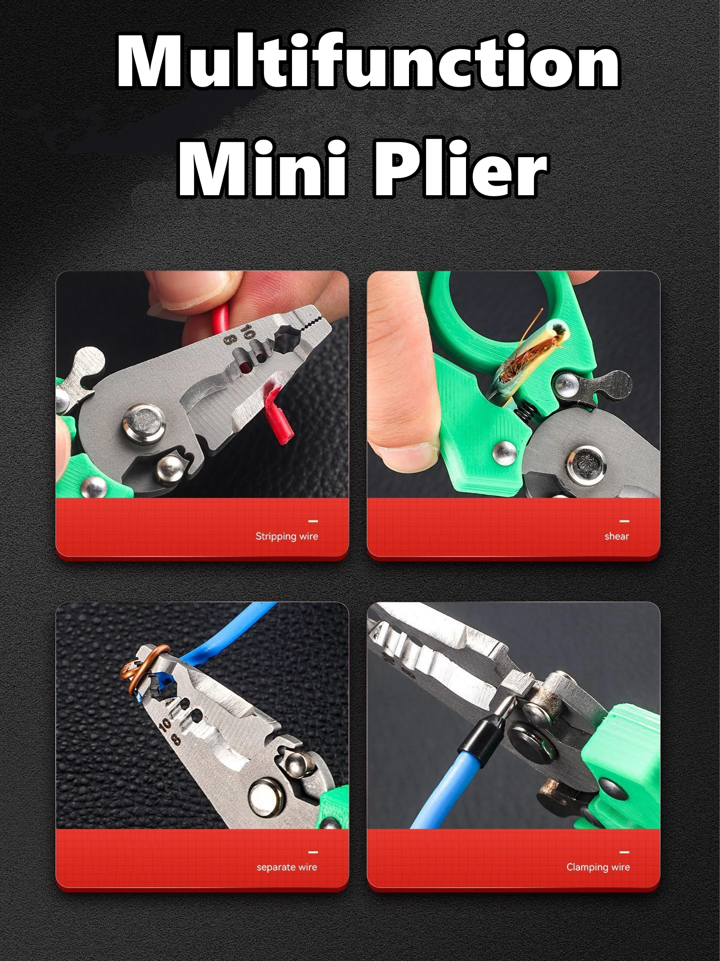 Mini Wire Strippers Pliers Multi-Function Pocket-Sized Splitting Wire Stripper Electrician Tools Cable Cutting Crimping Pliers image 6