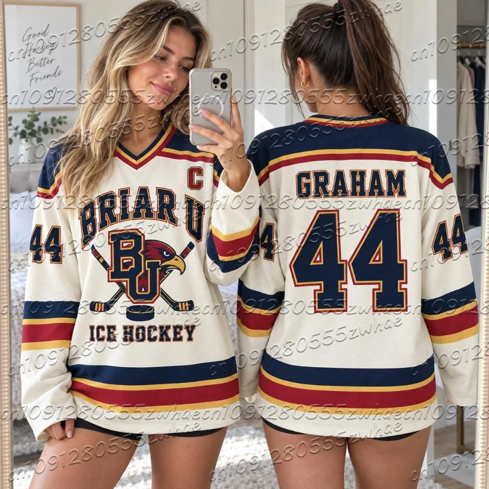 27 Off Campus Briar University Graham No.44 22 46 66 Hockey Jersey Men Women Long Sleeve T-Shirt Summer Casual Streetwear Tops