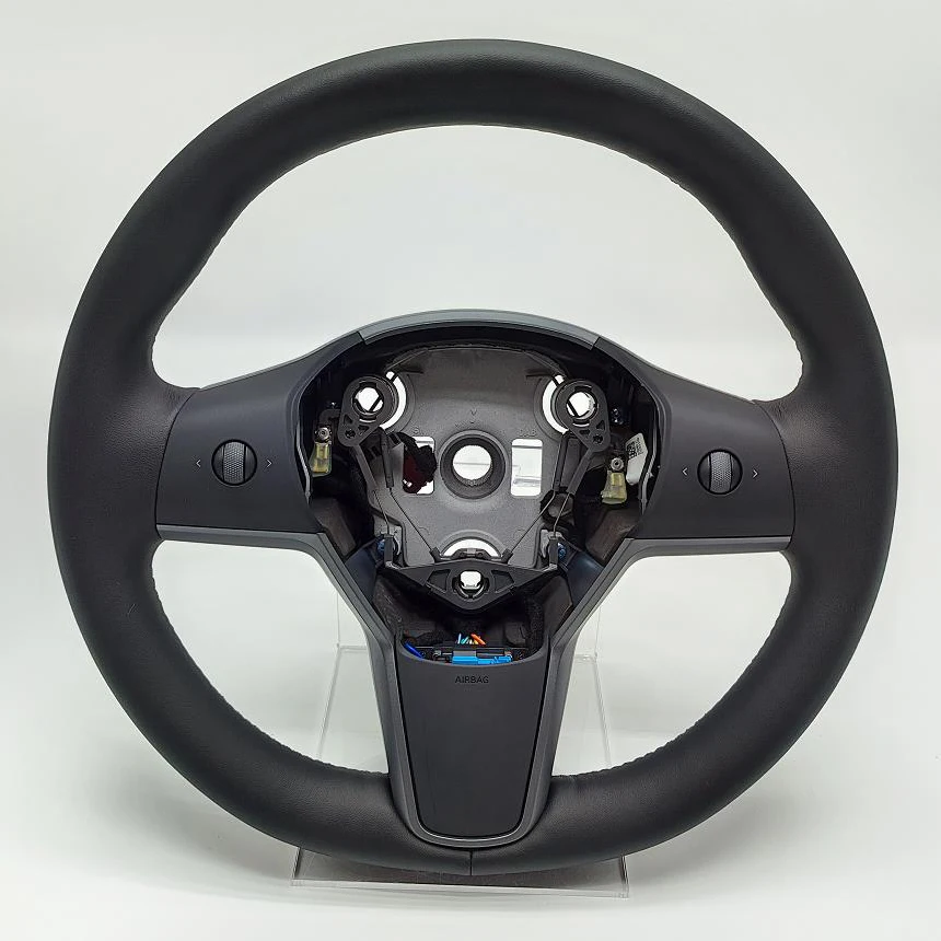 Car Heated Steering Wheel Fit For Tesla Model 3 Model Y 2017 2018 2019 2020 2021 2022 2023 Driver PU Leather Steering Wheel Aluminum Alloy Frame OE 1490214-00-B 1490214 with Heated