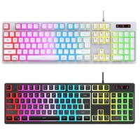 Gaming Keyboard 104 Key Quiet Low RGB Keyboard Backlit Mechanical Feel