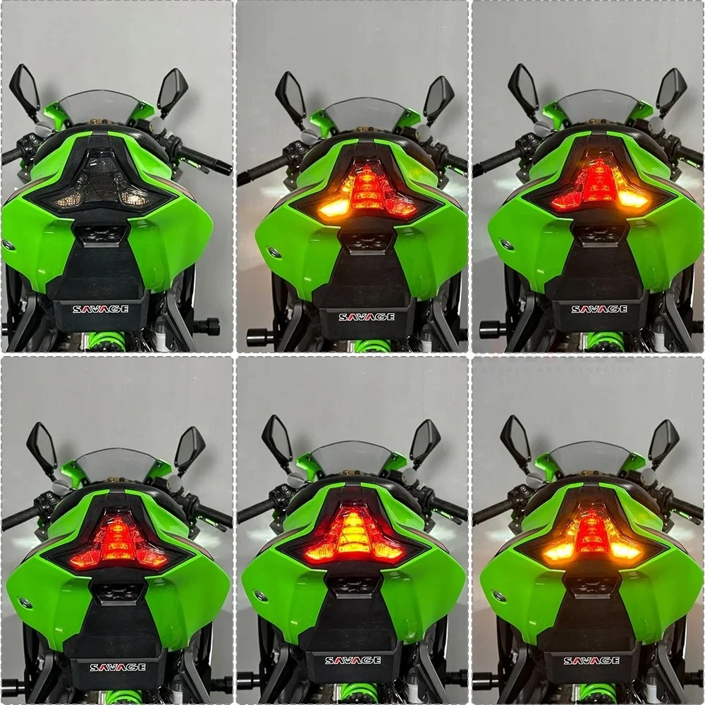 2026 For Kawasaki Ninja ZX-4R ZX-6R ZX-10R ZX-25R ZX400 ZX4R ZX 10R 25R 6R LED Integrated Tail Brake Light Turn Signal Indicator