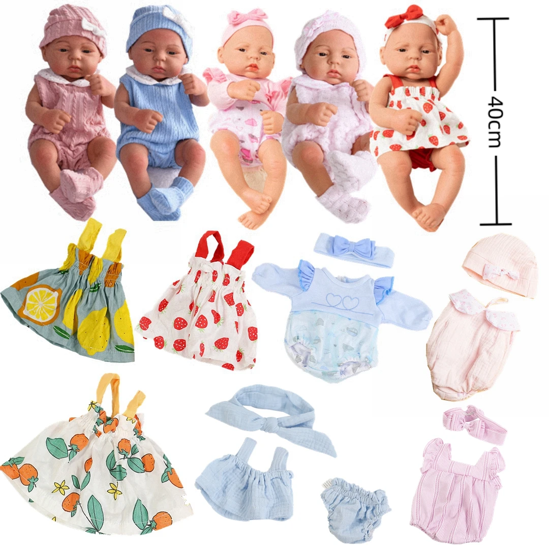 Lovely Dress Vest Dolls Clothes for 40cm 16inch Reborn Doll Baby Dolls Clothes DIY Toys Outfit Doll Accessories for Reborn Doll