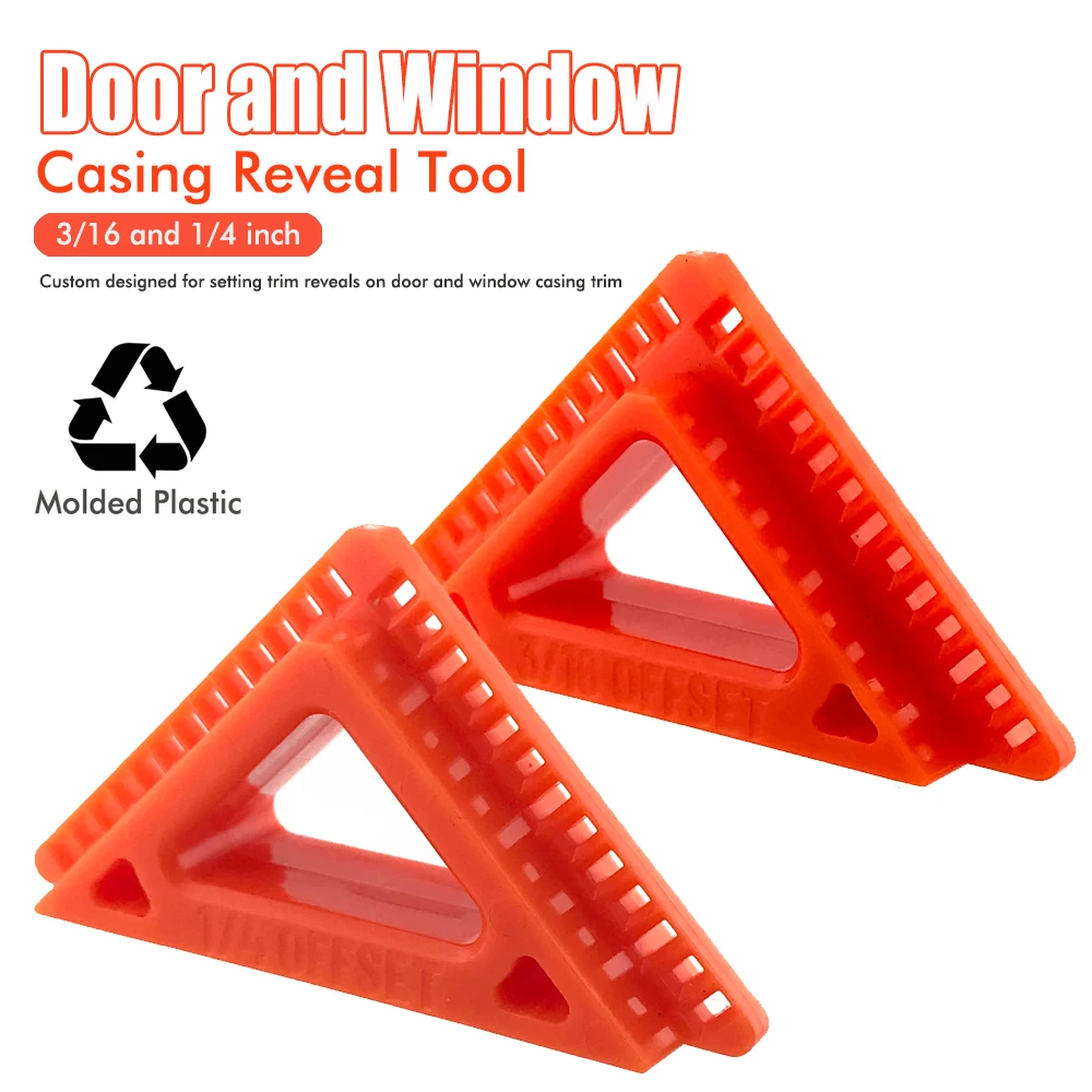 L'outil de révélation de boîtier de porte et de fenêtre en plastique moulé de 4 couleurs fournit des offs de 3/16" et 1/4" et une écart de 1/8"