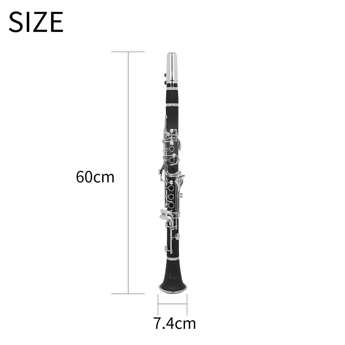 C Clarinet 17 Keys Rubber Body Clarinet with Silver Keys–Pro Student Clarinet with Leather Pads Leather Case for Perform Exam