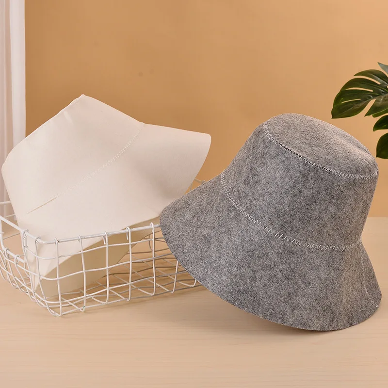 Fashion Felt Head Protection Bath Anti Heat Free Size Russian Style Shower Cap Sauna Hat Sauna Vaporarium Accessories Wholesale