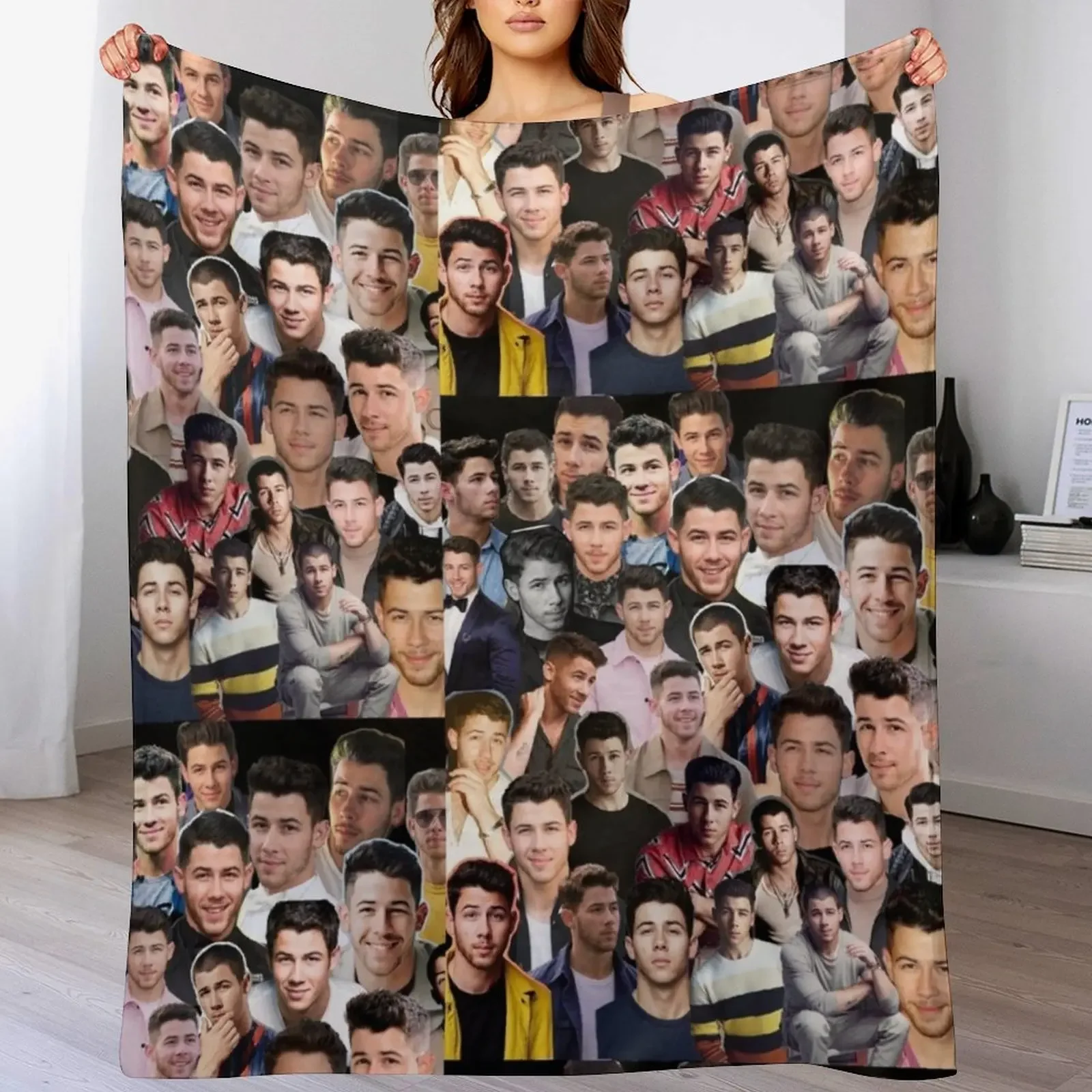 

Nick Jonas collage Throw Blanket Soft Big Winter beds Blankets For Bed Vintage Blankets