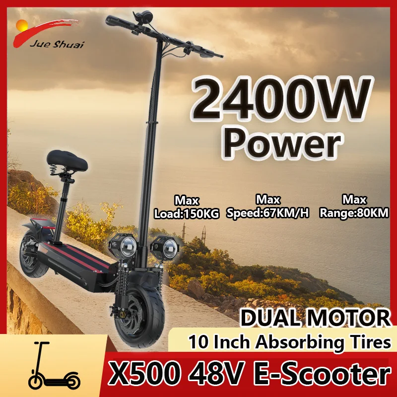 JUESHUAI Electric Scooter 18AH Lithium Battery Scooter Electric 2600W Dual Motor E  Scooter 11 Inch Tire Kukirin for Adults