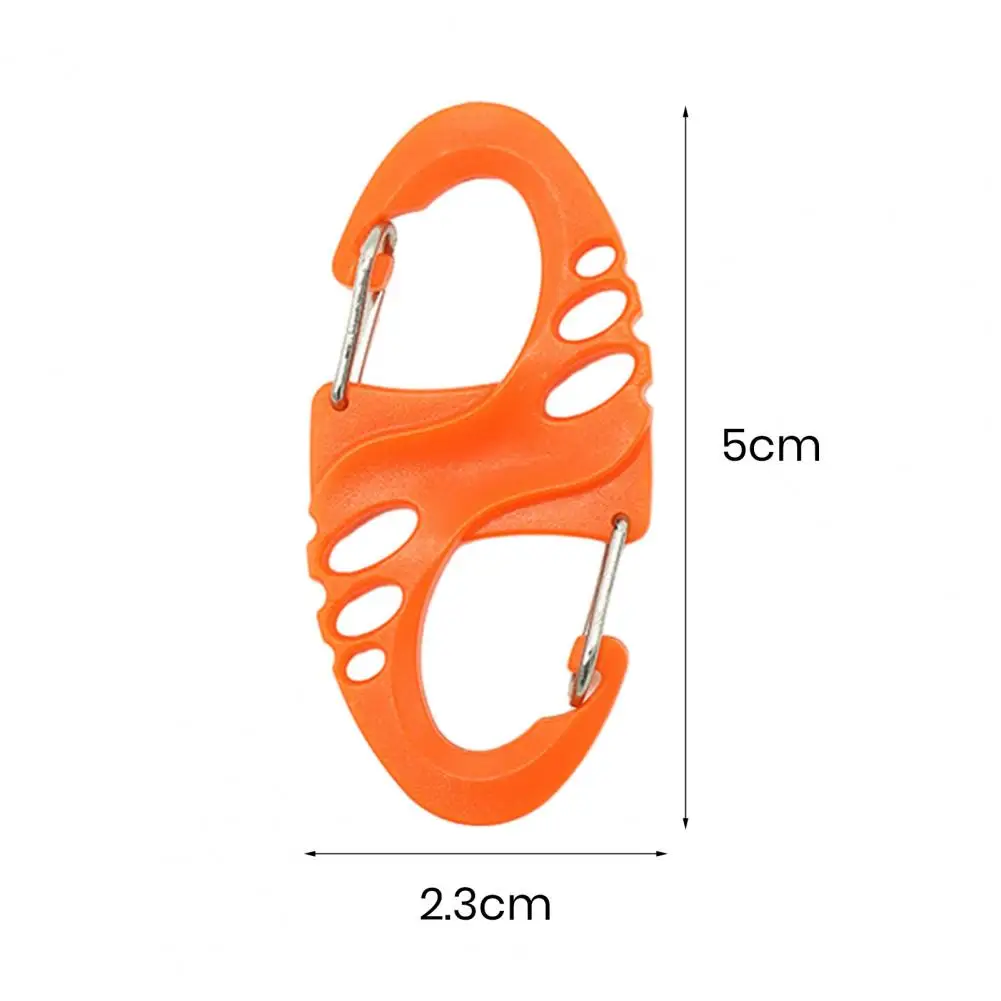 5Pcs Mini S-Type Carabiner Buckles Lightweight Plastic Steel Outdoor Climbing Hiking Safety Buckles Compact Portable Design