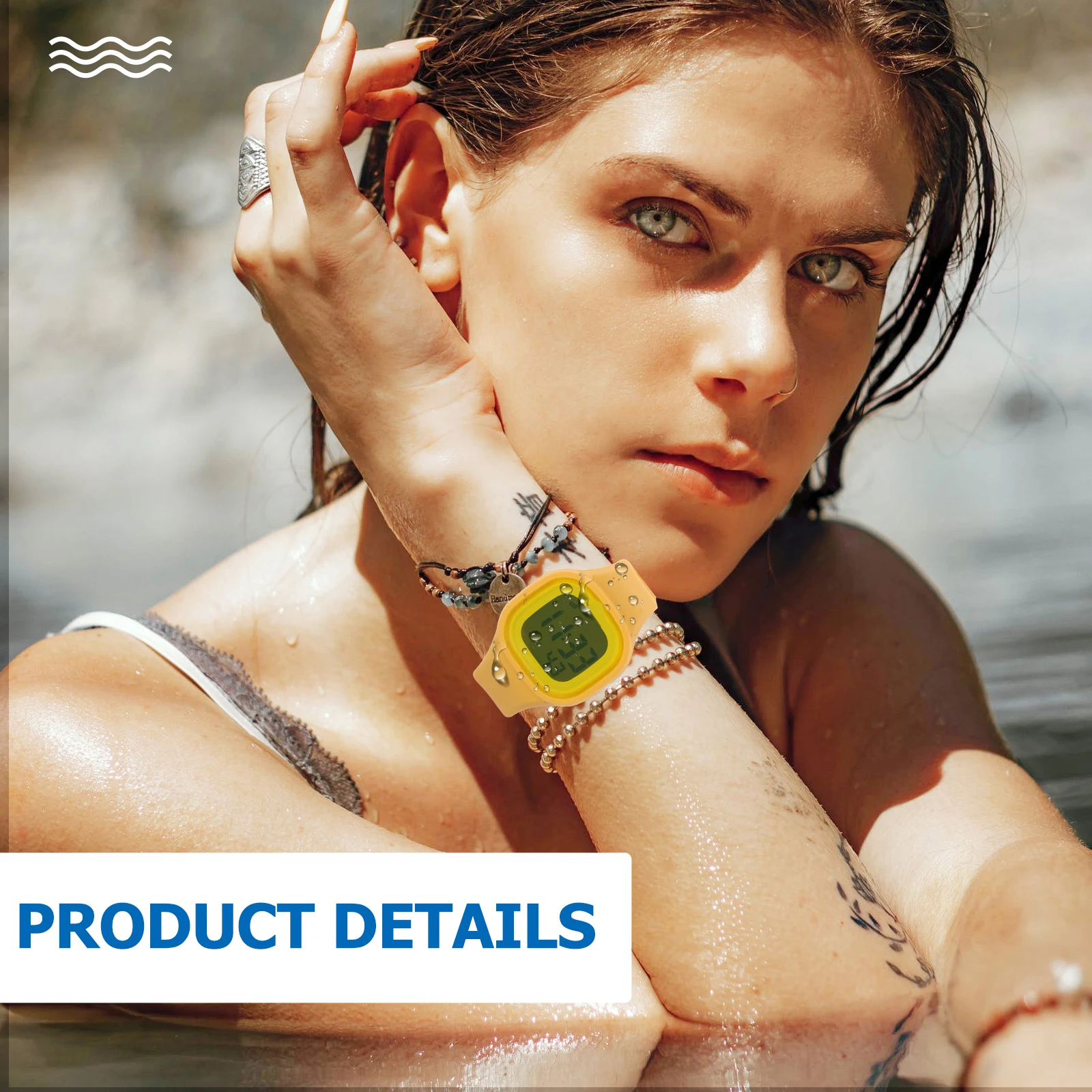 

Colorful Luminous Electronic Watch Digital Wrist Waterproof for Woman Watches Women