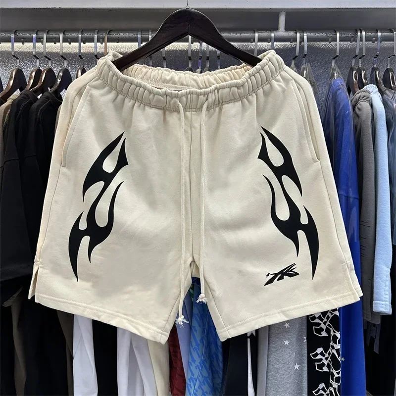 24ss Hell Star Klassiker Shorts Männer Frauen antike hochwertige Logo-Druck übergroße gewaschene schwarze Shorts