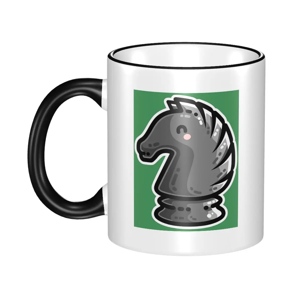 Cute Black Knight Chess Piece Mug Funny Ceramic Coffee Cups Tea Mugs Milk Cup Drinkware Gifts for Friends