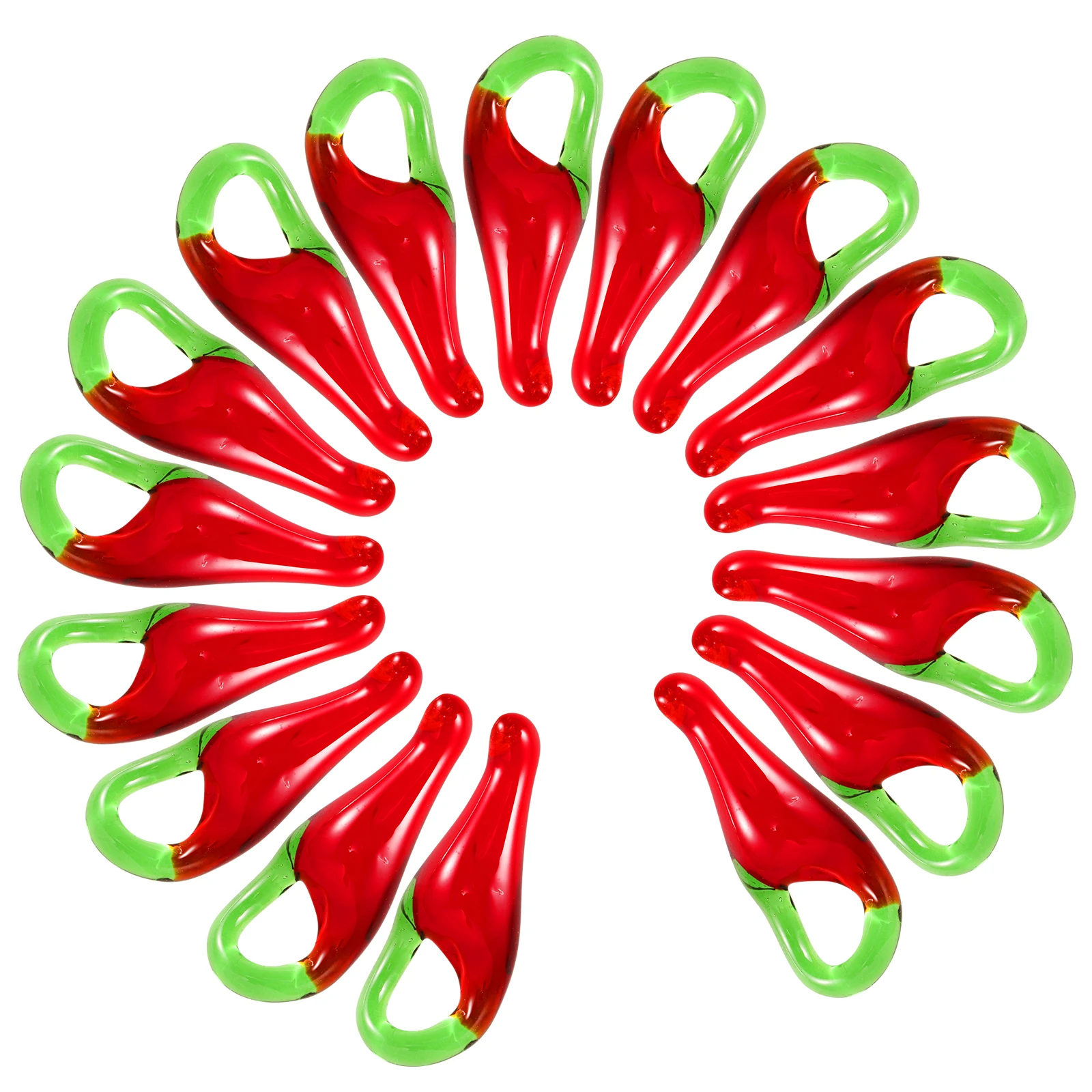 

50 Pcs Mini Red Pepper Beads Charm for Bracelet Charms Necklace Earrings Jewelry Adorable Pendants Glass