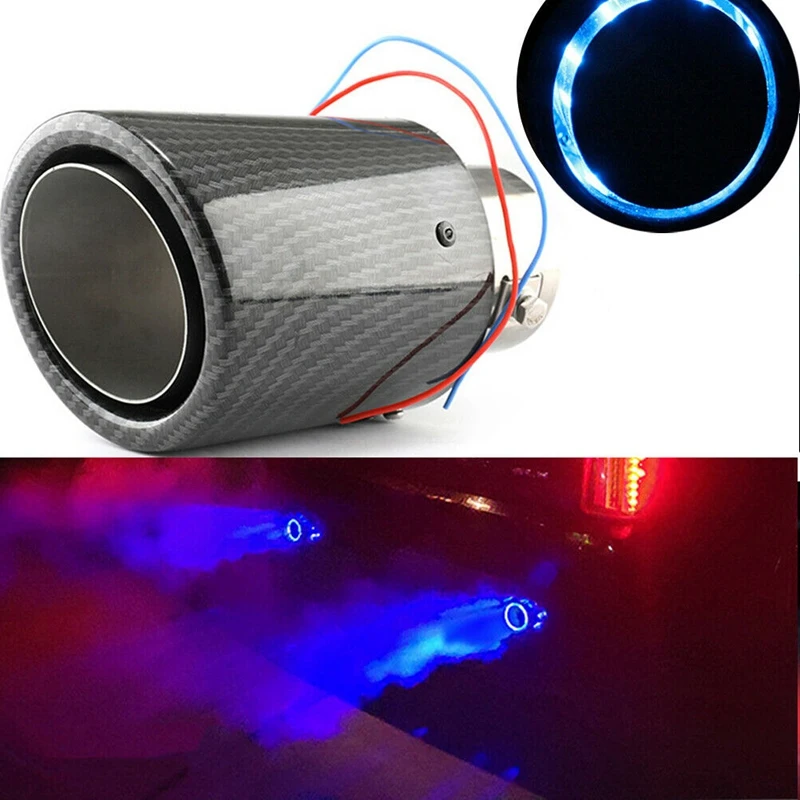 Universal Car Modified Exhaust Muffler Tip Tail Pipe LED Flaming Luminous-Silencer Turbo Sport