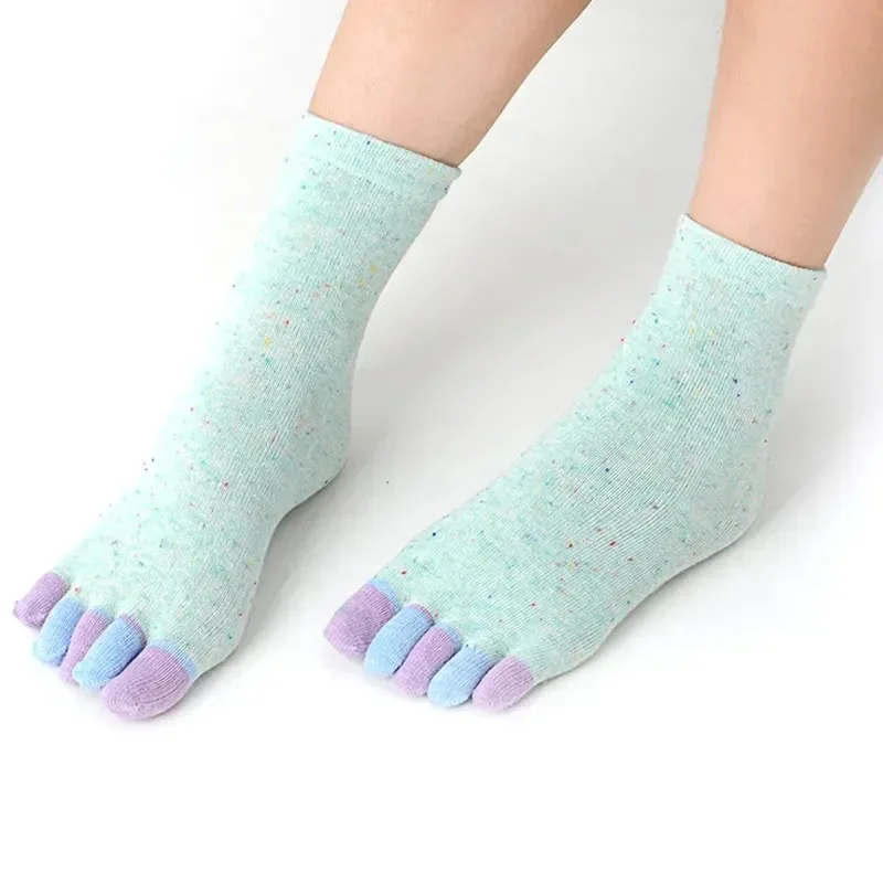 Calcetines de cinco dedos para mujer, medias informales, transpirables, individuales, para fiesta, regalo de cumpleaños, talla única, 12 colores dulces