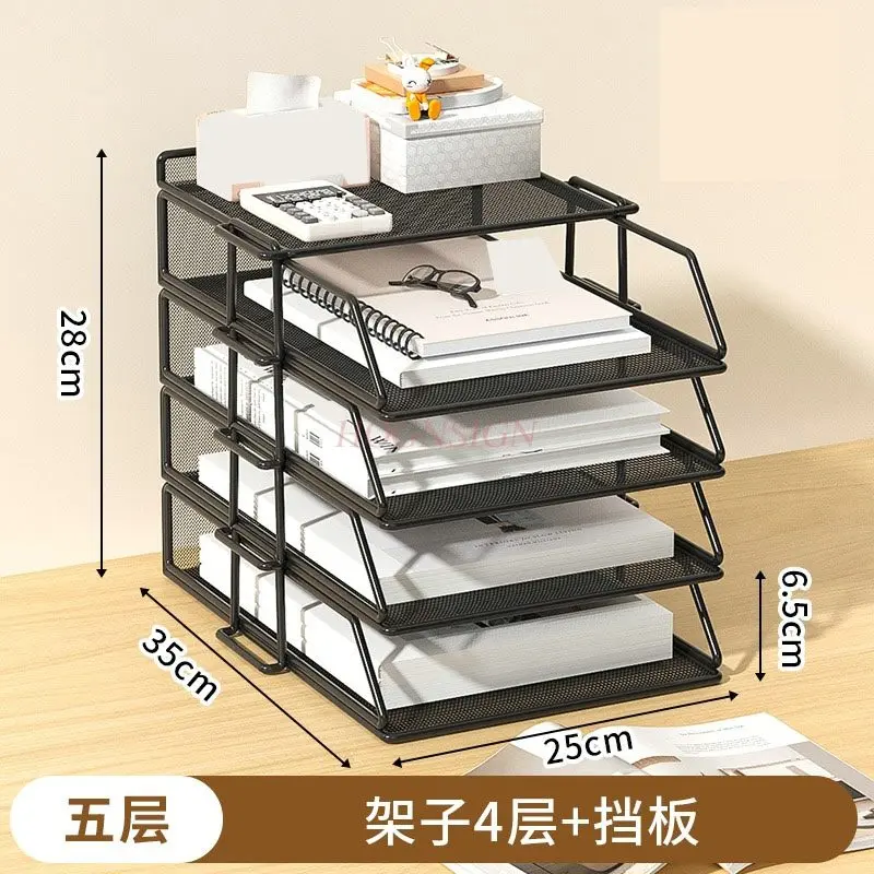 1pcs Metal file rack, office desk storage rack, file storage rack, file frame, iron file storage rack, vertical storage rack