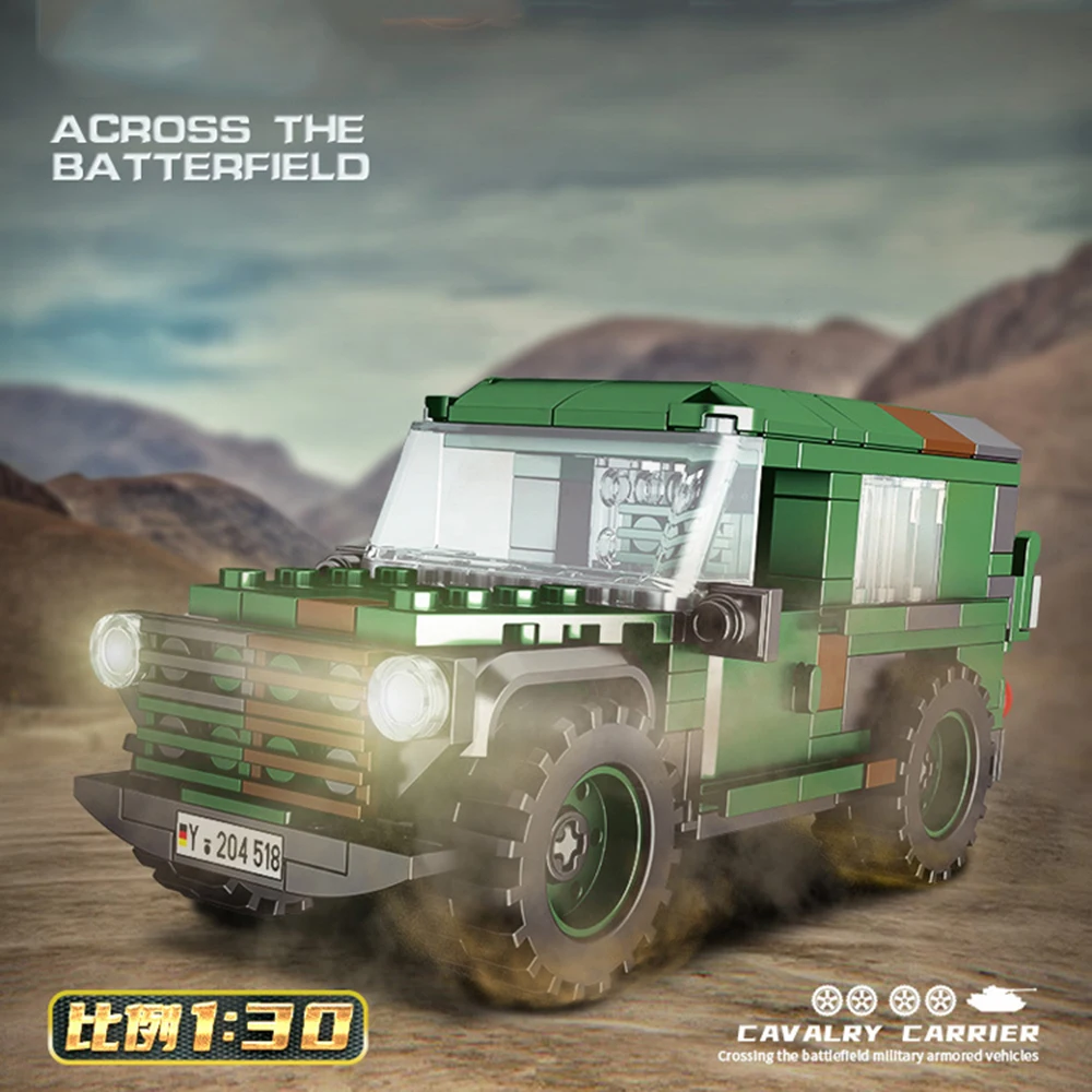 

World War 1:30 Scale Germany Jeeps Military Car Model Building Block WW2 Army Figures Vehicle Construction Bricks Toys For Gift