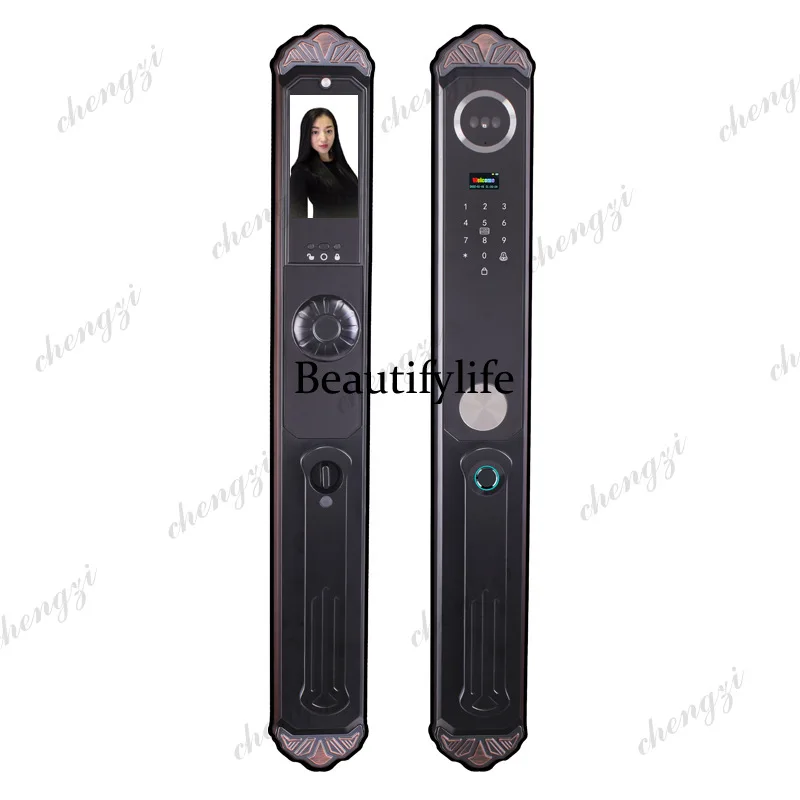 Smart, fingerprint lock household European double door password lock entry door