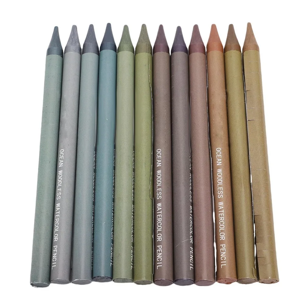 12 Colors Woodless Coloring Pencil Set Rich Colors Smooth Lead Core Coloring Pencils Oil Based Drawing Pencils