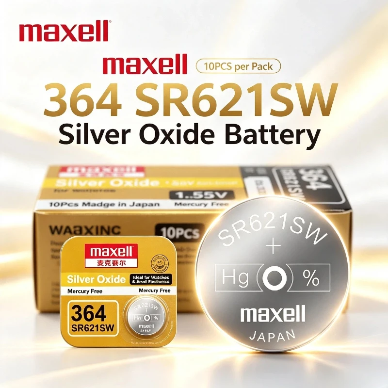 5-100PCS MaxeII 1.55V AG1 LR621 364 164 531 SR621 SR621SW SR60 CX60 Button Battery for Watch Toys Remote Calculators Coin Cells