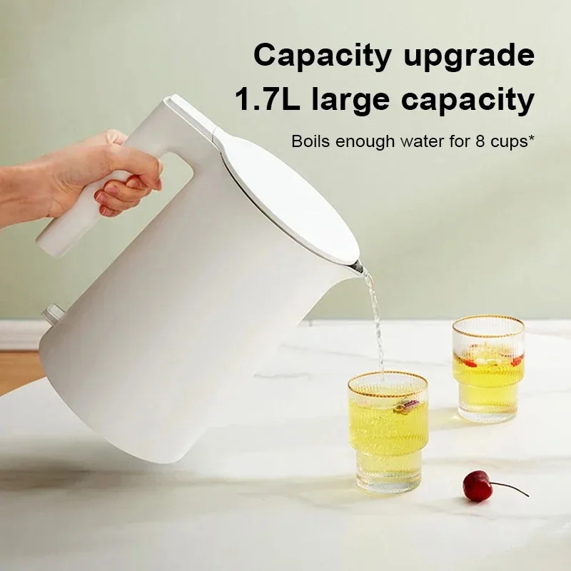 New Mijia Electric Kettle 2 1800W Fast Burning 304 Stainless Steel Double Layer Anti-scalding STR 1.7L Hot Water Kettle