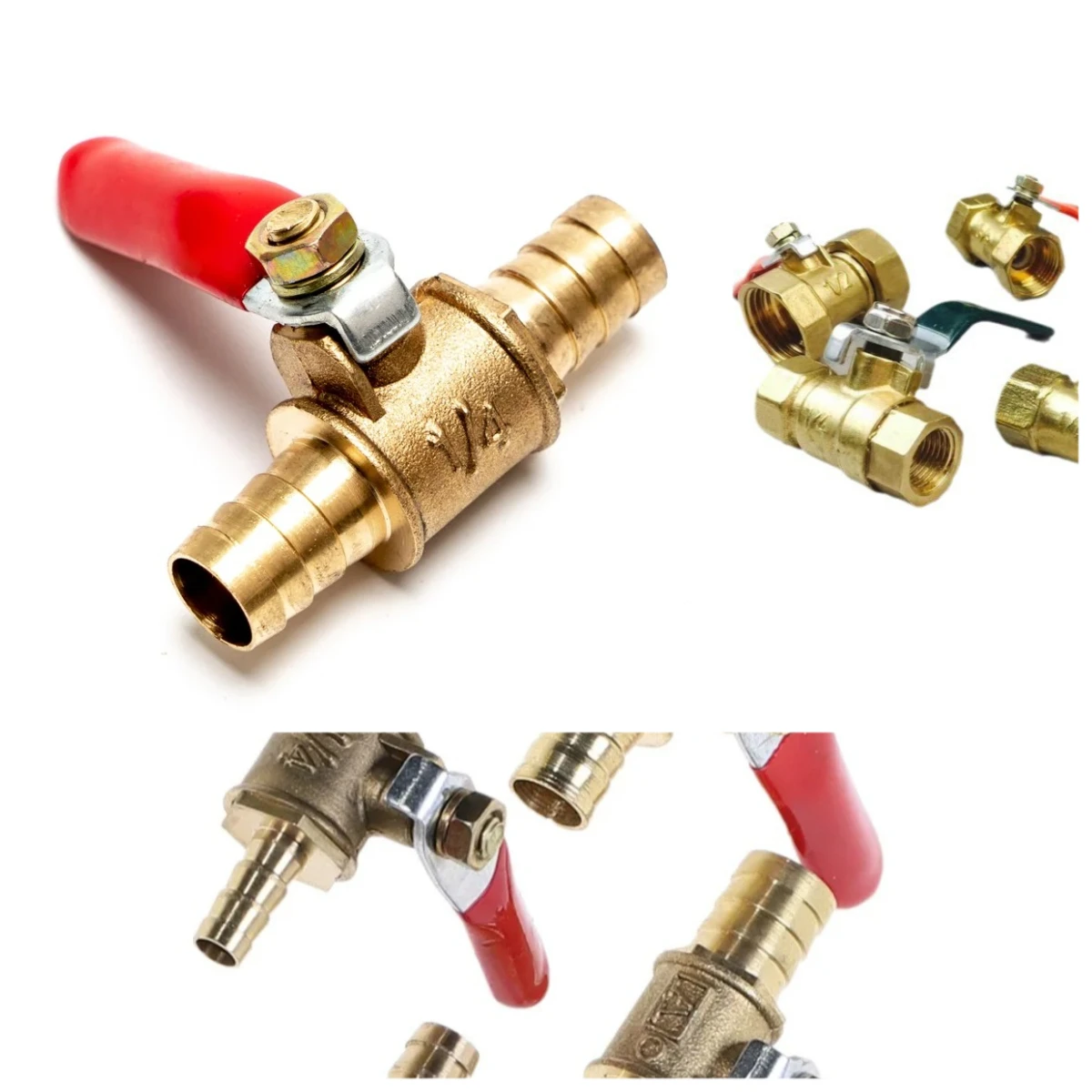 

Медный шаровой кран воздушного компрессора 6-12 мм 1/4 Маленький переключатель пагоды с полным спецификацией Маленький в наличии Двуглавая вилка