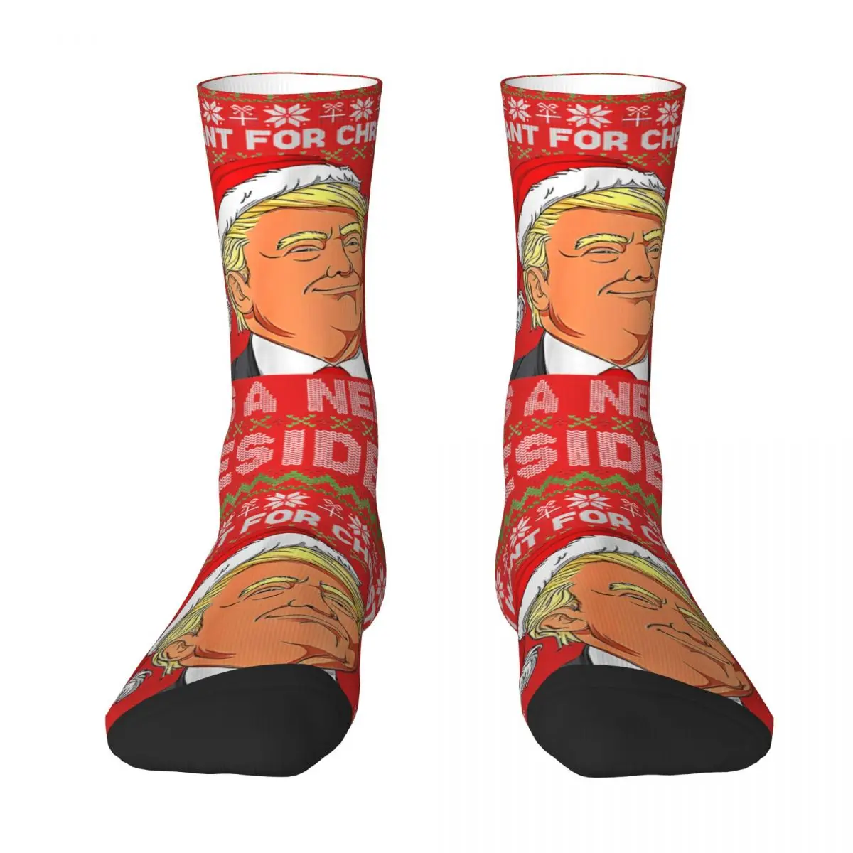 New Male Men Socks Novelty All I Want For Christmas Is A New Presiden Sock Polyester Women's Sock Spring Summer Autumn Winter