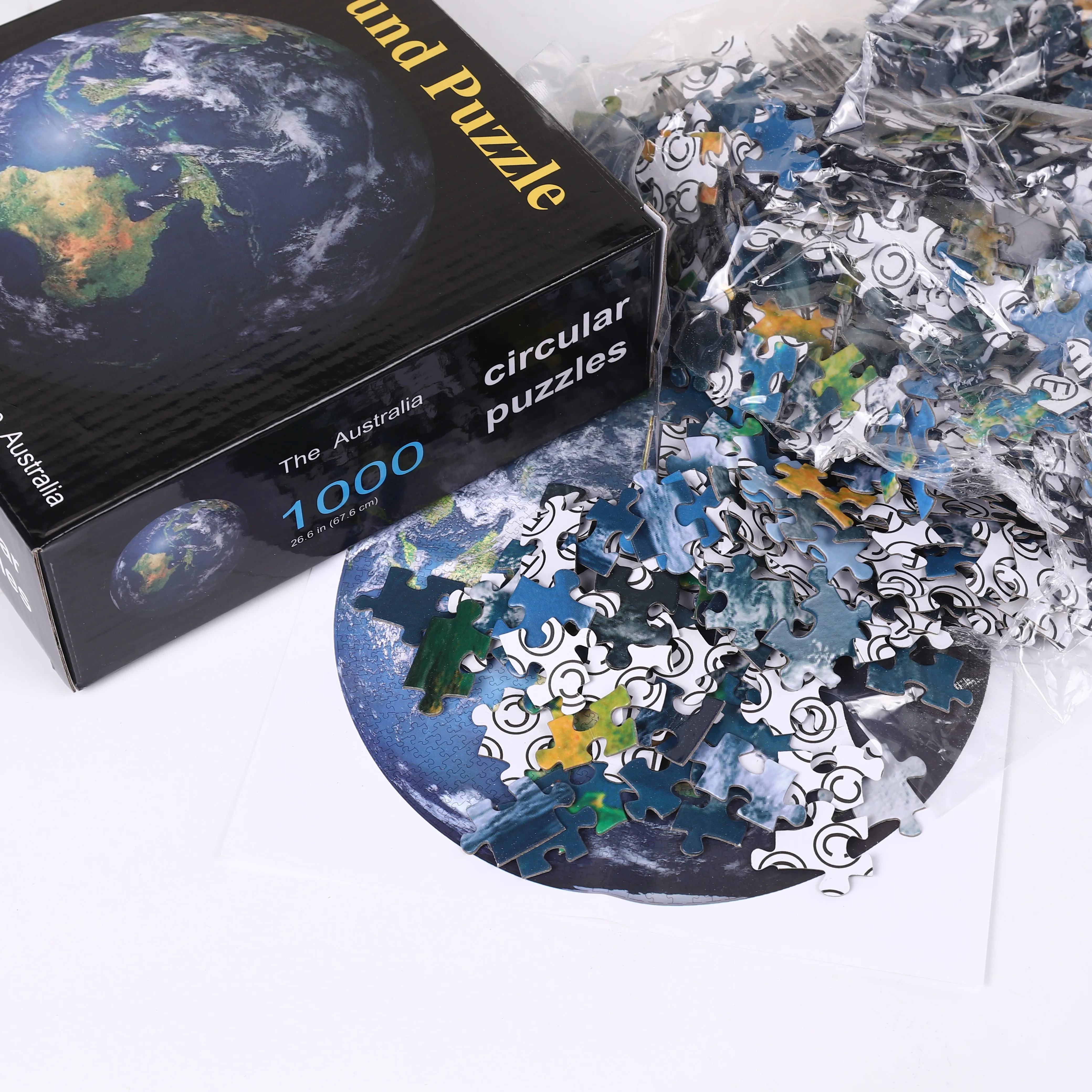 Adult Round Puzzle 1000 Pieces Moon Challenge Games Learning Educational Puzzle Moon Puzzle Space Flat Puzzle Difficult  Toys