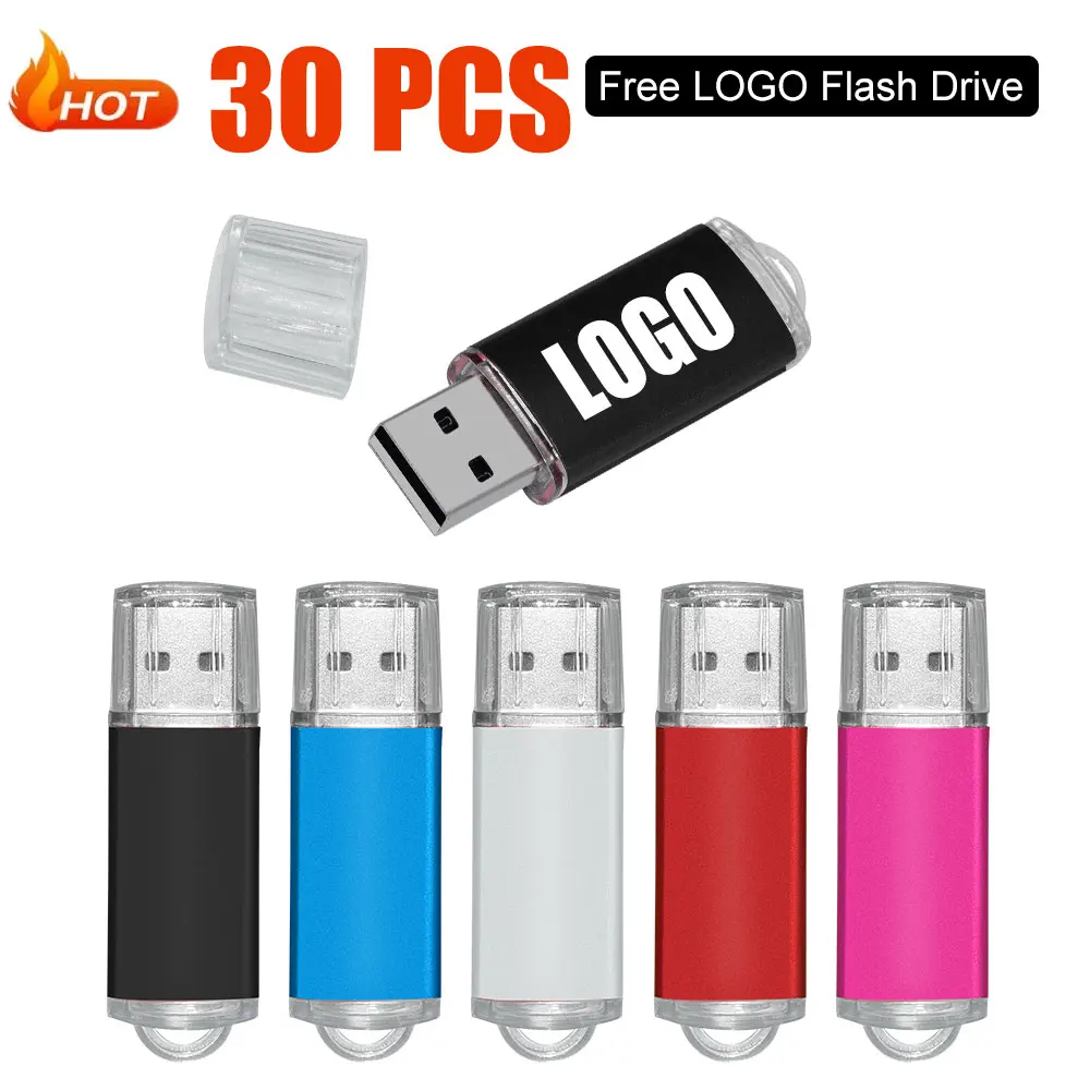 30szt/lot Pełnokolorowy pendrive USB 2.0 128GB 64GB 32GB szybki 16GB 8GB 4GB pamięć Flash Stick PenDrive 2.0