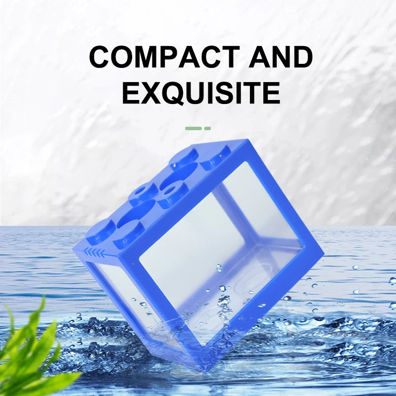 1 Pack Creative Landscape Home Cube Fish Tank Fighting Fish Tank Small Desktop Mini Fish Tank Stackable Creative Design Aquarium - Image 2