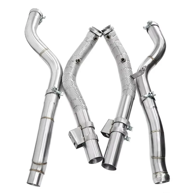 

Automotive stainless steel insulated exhaust pipe downspout for Mercedes-Benz CLS63 CLS63S Cls550 M278 W218 5.5T