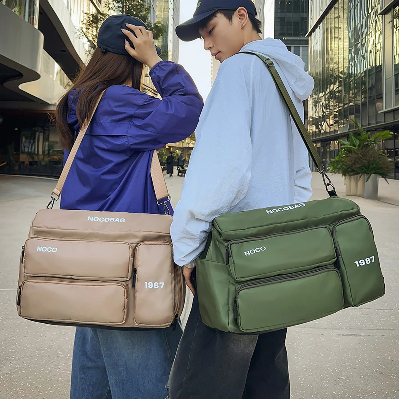 

Fitness Bag Gym Handbag Workwear Style Multi-Compartment Short Trip Luggage Storage Shoulder Bag Lightweight Sport Crossbody Bag