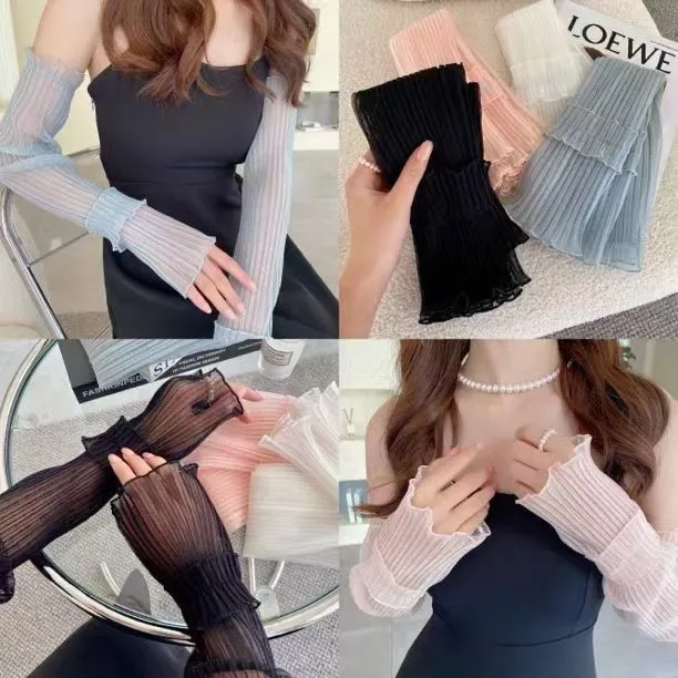 

Солнцезащитные рукава для женщин, защита от УФ-излучения, нарукавники из ледяного шелка, летние тонкие перчатки, модные солнцезащитные перчатки для защиты от солнца.