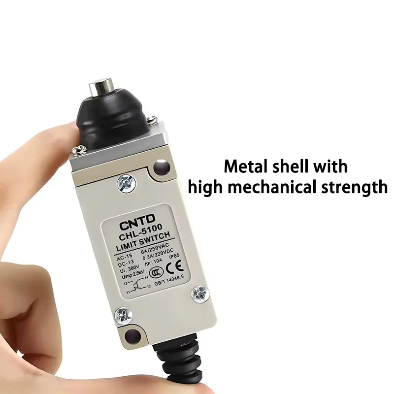 CNTD CHL-5000 CHL-5030 Vertical Limit Switch Metal Housing IP65 1NO 1NC AC-15 6A 250VAC 24mm Hole Roller Swing Rod Snap Action