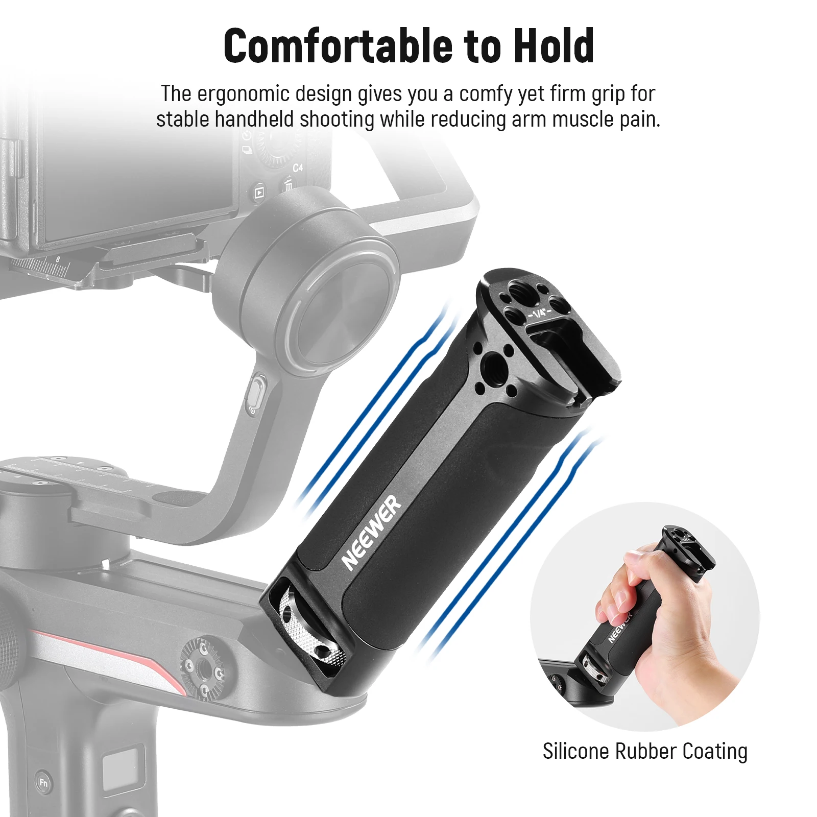 NEEWER Sling Handle Grip for WEEBILL-S Handgrip with Cold Shoe and 1/4 Thread Compatible with ZHIYUN WEEBILL-S Gimbal Stabilizer