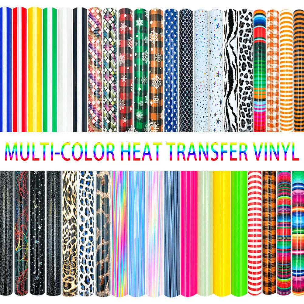 12in x 19in TPU Heat Transfer Vinyl Film Iron on Tshirt HTV Sheet Multicolour Design Graphic DIY Fabric Bag Hat Decor For Cut