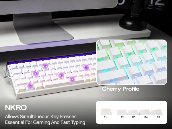AULA Hero68 HE 65% ANSI QWERTY Layout Wired Magnetic Gaming Keyboard Hot-Swap with 8kHZ Rapid Hall Effect Switch RGB Backlight