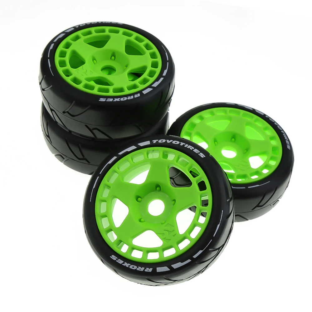 

4Pc 1/8 Buggy Tires with Wheels 17mm Hex Drive Hub for RC Off Road Car HSP HPI Kyosho Traxxas Tires Accessories