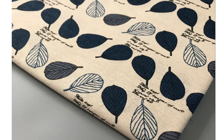 Manufacturer direct sales Linen fabric Hemp cloth printing Two-color banana leaf Tablecloth Pillow DIY  100-150CM