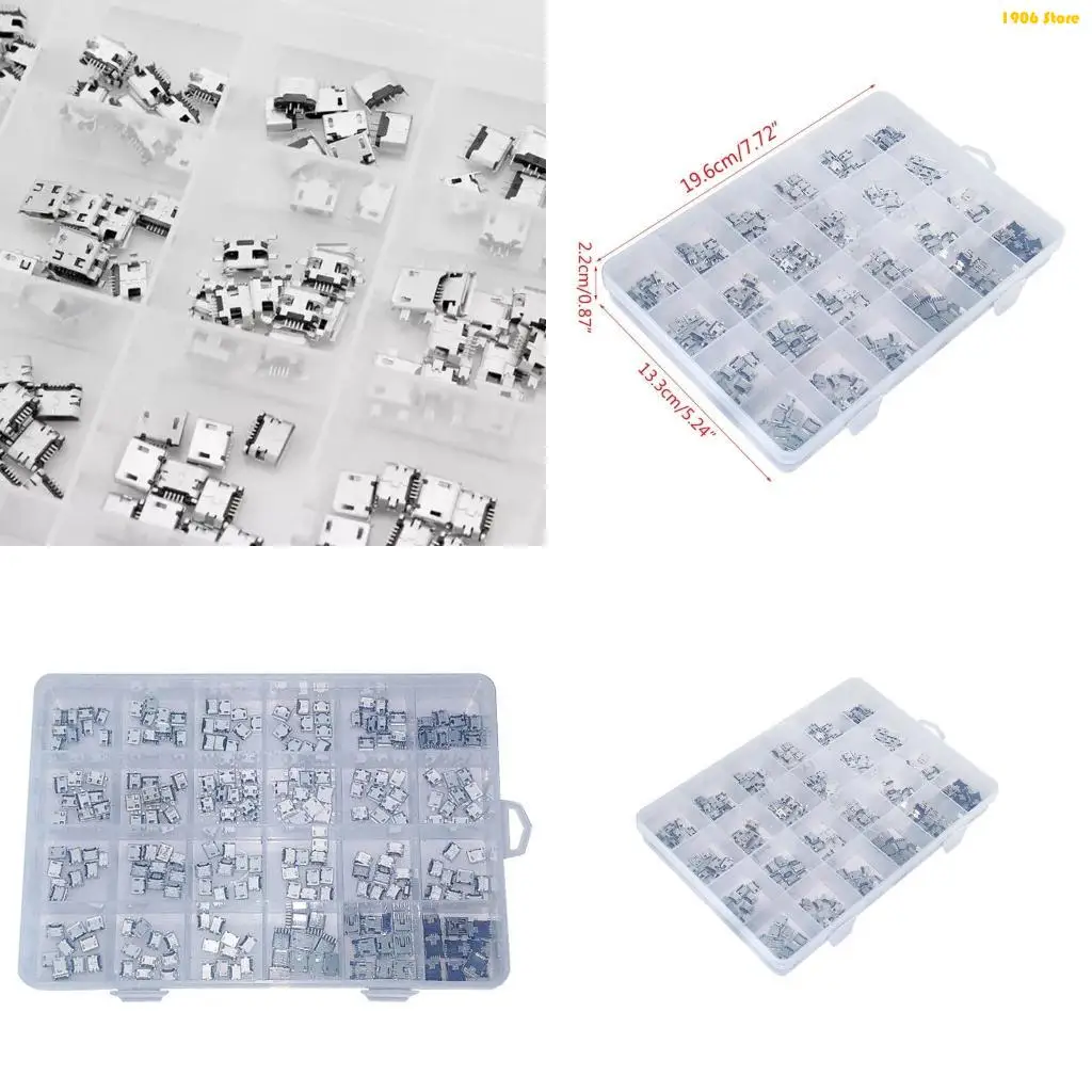 U1JB 1 Box 24 Models Micro USB Connector Multifunction Socket USB Connectors