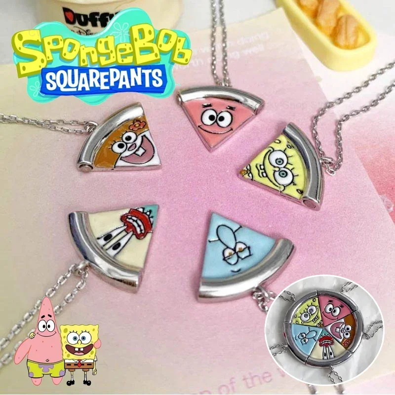 SpongeBob Patrick Star Alloy Necklace Cute Cartoon Pendant Necklaces Fashion Couple Jewelry Clavicle Chain Women Birthday Gift
