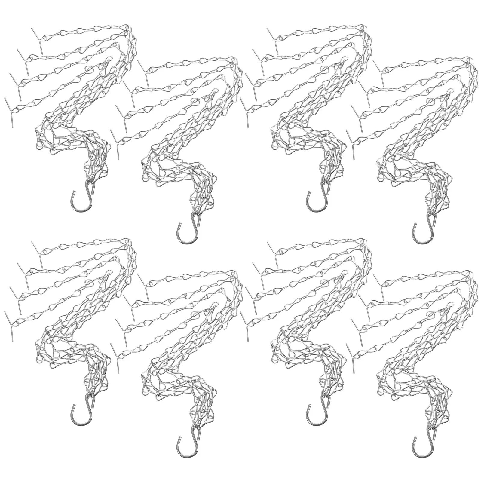 

8 pcs Metal Hanging Chains With Hooks For Plant Pot Birdcage Replacement Durable Iron Chain Hanger Hanging Basket Chain For Home