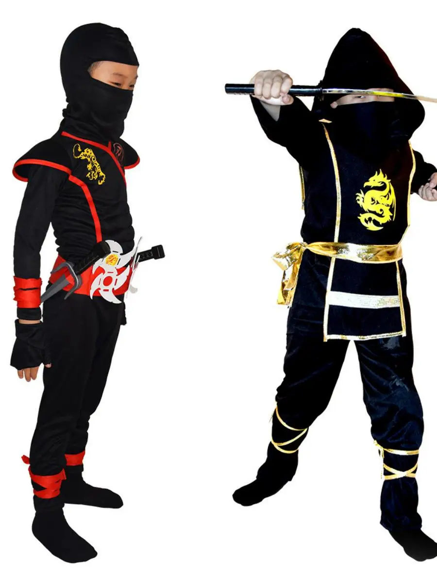 Nieuwe Halloween Kinderprestatiekostuum Ninja Nightwalker Cosplay Pak Yanguo Polyester Winter Stage Performance Outfit