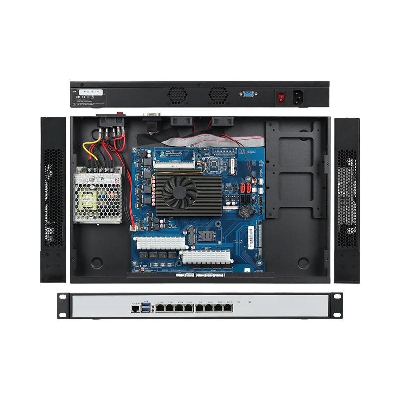 Inter Celeron 3965U/3210M/3865U/J4125 4417U 1U Firewall 6/8/10 Ethernet Industrial Mini PC DDR3/DDR4 SSD Support Linux Pfsense