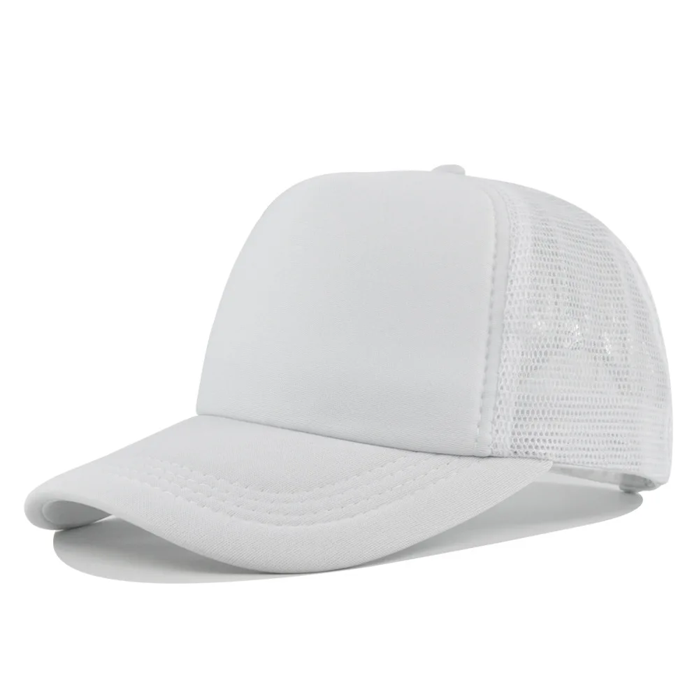 Fashion Unisex Plain Baseball Cap Adjustable Trucker Flat Visor Cap Snapback Mesh Curved Men Women Casual Sun Summer Hat