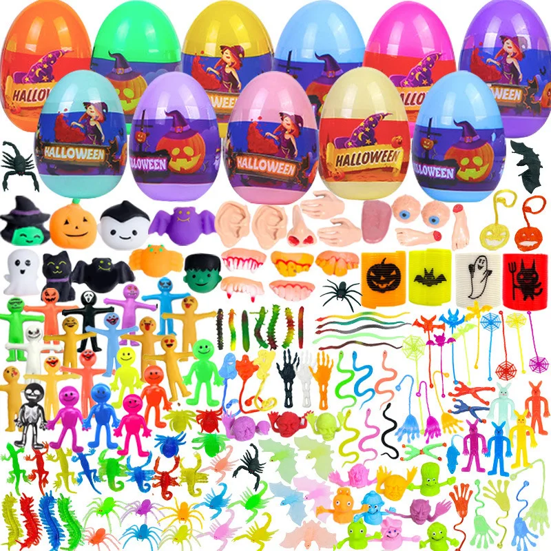 

10-20Pcs Novelty Fun Colourful Twisted Egg Toys Creative Halloween Prank Fidget Surprise Twisted Egg Stuffed Toys Party Gifts